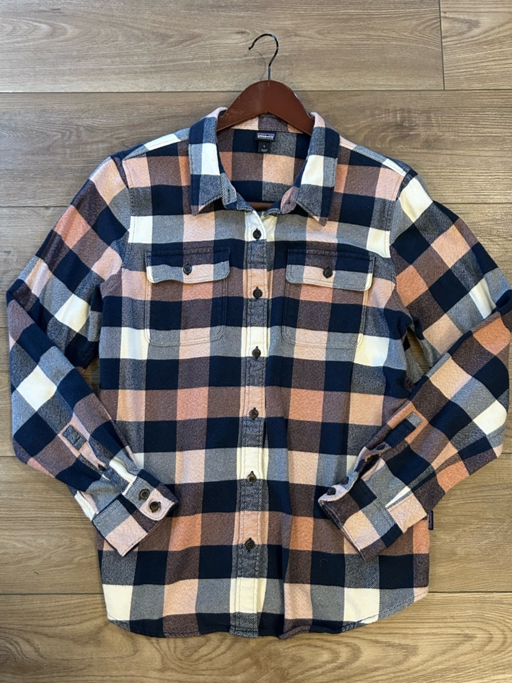 Patagonia Fjord Organic Cotton Plaid Flannel Shirt Women’s Large